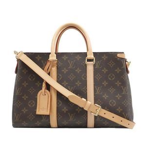 Louis Vuitton Saffron MM 2 Way HandBag Monogram Brown